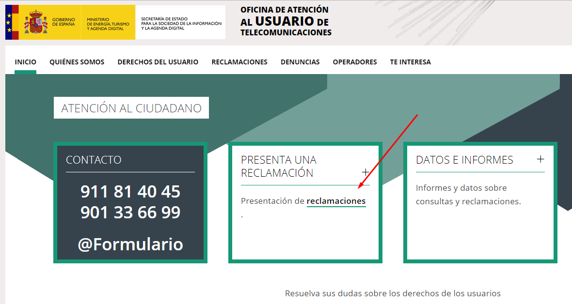 Reclamacion ante la secretaria general de telecomunicaciones