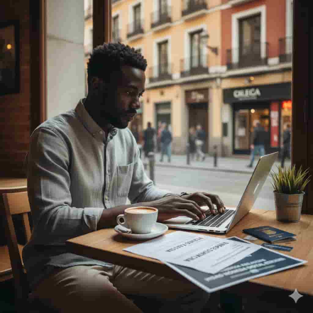 Nomada digital trabajando en españa