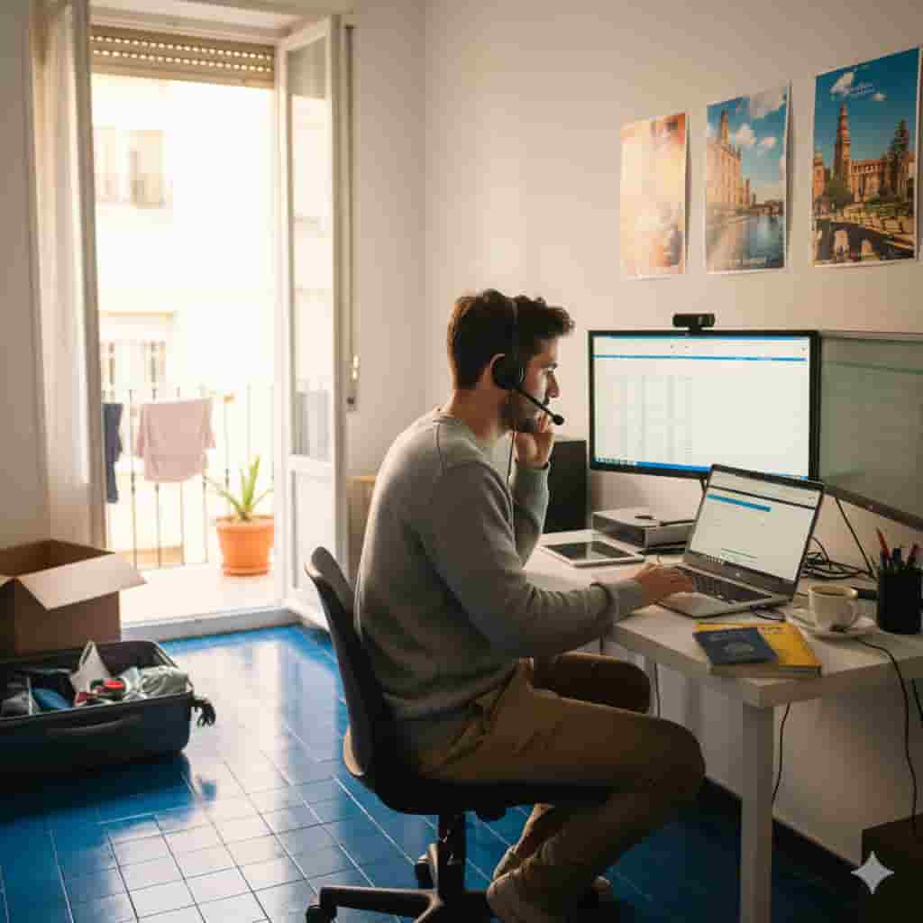 Nomada digital estudiando los requisitos para proceso especial 2026 de extrajeros