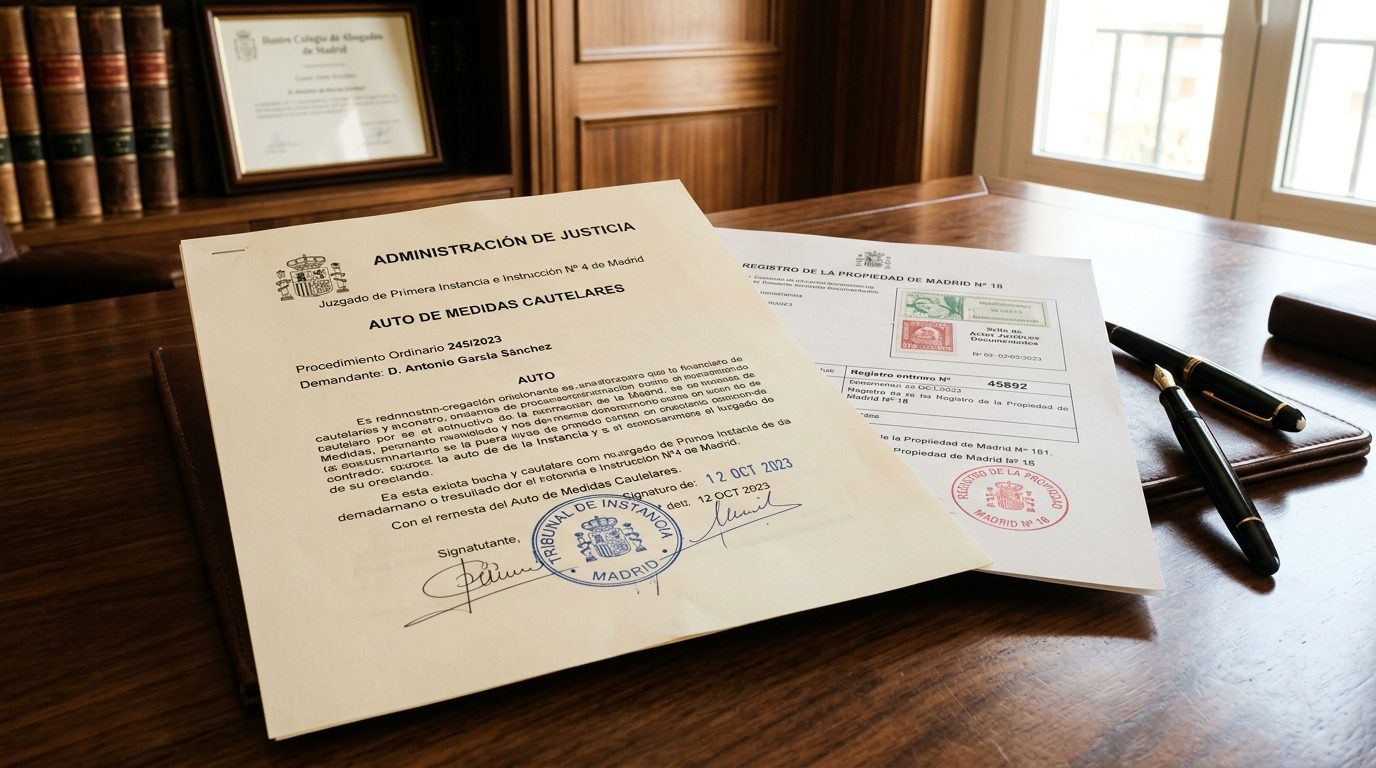 Resolución judicial de medidas cautelarísimas y mandamiento de anotación preventiva de embargo en el Registro de la Propiedad